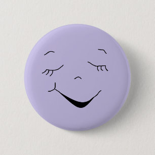 Niedlich Happy Lila Alberne Gesichtstaste Button