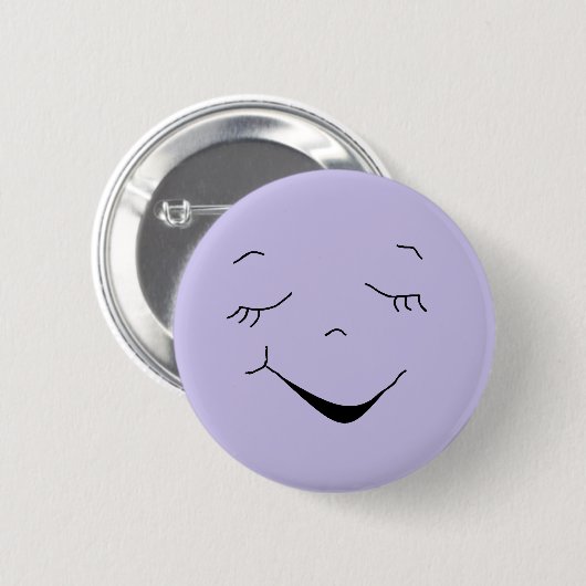 Niedlich Happy Lila Alberne Gesichtstaste Button (Vorne & Hinten)