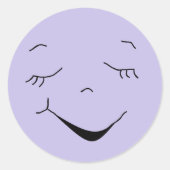 Niedlich Happy Lila Alberne Sticker (Vorderseite)