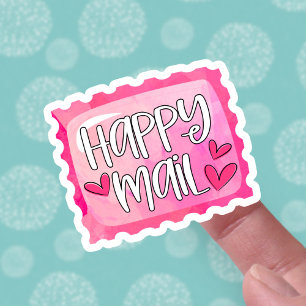 Niedlich Happy Mail Pink Porto Briefmarke Business Aufkleber