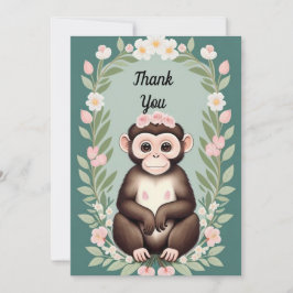 Niedlich Happy Monkey Flat Dankeschön Karte