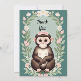 Niedlich Happy Monkey Flat Dankeschön Karte