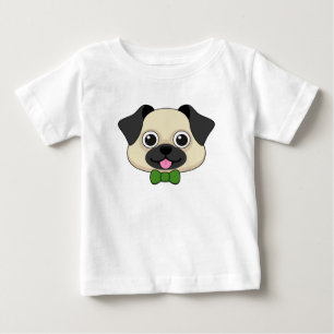 Niedlich Happy Mops Dog mit Papillon Baby T-shirt