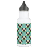 Niedlich Happy Mops Dog mit Papillon Edelstahlflasche (Links)