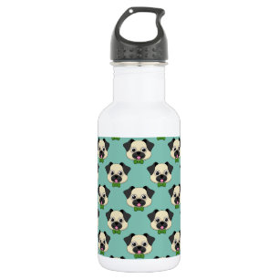 Niedlich Happy Mops Dog mit Papillon Edelstahlflasche