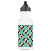 Niedlich Happy Mops Dog mit Papillon Edelstahlflasche (Rechts)