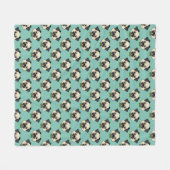 Niedlich Happy Mops Dog mit Papillon Fleecedecke (Vorderseite (Horizontal))