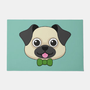 Niedlich Happy Mops Dog mit Papillon Fußmatte