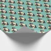 Niedlich Happy Mops Dog mit Papillon Geschenkpapier (Ecke)