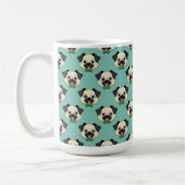Niedlich Happy Mops Dog mit Papillon Kaffeetasse (Links)