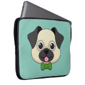 Niedlich Happy Mops Dog mit Papillon Laptopschutzhülle (Vorne Rechts)