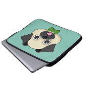 Niedlich Happy Mops Dog mit Papillon Laptopschutzhülle (Vorne Knopf)