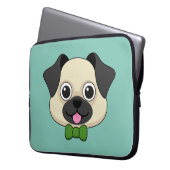 Niedlich Happy Mops Dog mit Papillon Laptopschutzhülle (Vorderseite Links)