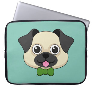 Niedlich Happy Mops Dog mit Papillon Laptopschutzhülle
