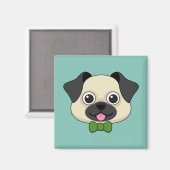Niedlich Happy Mops Dog mit Papillon Magnet (Vorderseite/Rückseite)