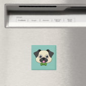 Niedlich Happy Mops Dog mit Papillon Magnet (In Situ (Geschirrspüler))