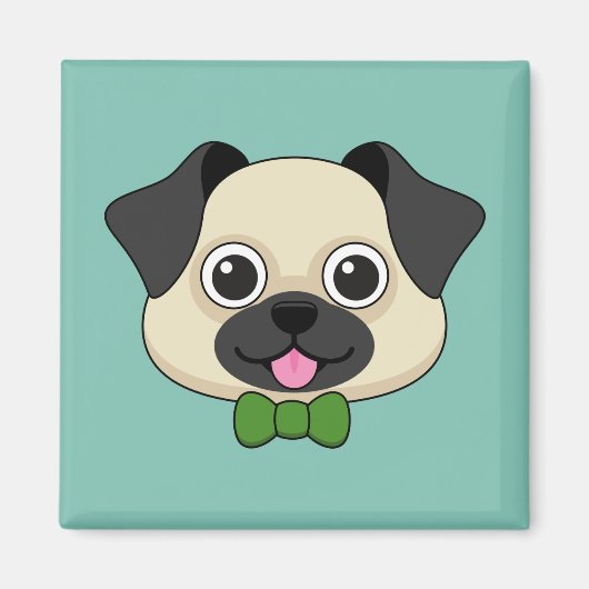Niedlich Happy Mops Dog mit Papillon Magnet (Vorne)