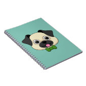 Niedlich Happy Mops Dog mit Papillon Notizblock (Rechte Seite)