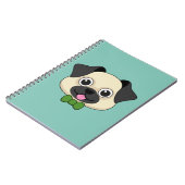 Niedlich Happy Mops Dog mit Papillon Notizblock (Linke Seite)
