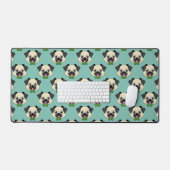 Niedlich Happy Mops Dog mit Papillon Schreibtischunterlage (Tastatur & Maus)