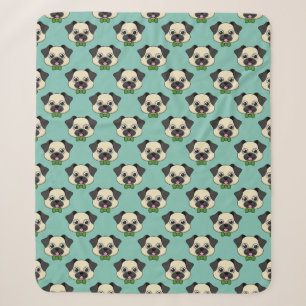 Niedlich Happy Mops Dog mit Papillon Sherpadecke