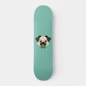 Niedlich Happy Mops Dog mit Papillon Skateboard (Vorne)