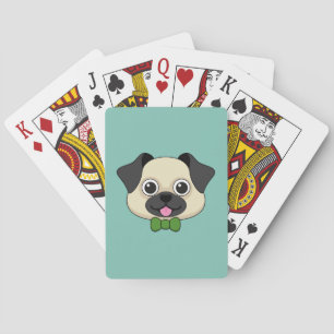 Niedlich Happy Mops Dog mit Papillon Spielkarten