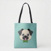 Niedlich Happy Mops Dog mit Papillon Tasche (Vorderseite)