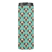 Niedlich Happy Mops Dog mit Papillon Thermosbecher (Rückseite)