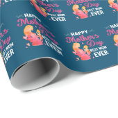 niedlich Happy Mother Day Beste Mama je gekachelt  Geschenkpapier (Rolleneckpunkt)