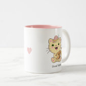 Niedlich Happy Musical Ginger Tabby Cat Zweifarbige Tasse (VorderseiteRechts)
