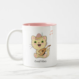 Niedlich Happy Musical Ginger Tabby Cat Zweifarbige Tasse