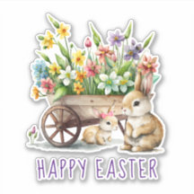 Niedlich Happy Oaster Bunnies und Blume