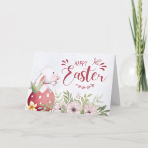 Niedlich Happy Oaster Bunny Floral Feiertagskarte