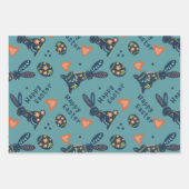 Niedlich Happy Oaster Bunny Muster Custom Folk Geschenkpapier Set (Vorderseite 2)