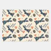 Niedlich Happy Oaster Bunny Muster Custom Folk Geschenkpapier Set (Vorderseite)