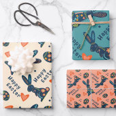 Niedlich Happy Oaster Bunny Muster Custom Folk Geschenkpapier Set