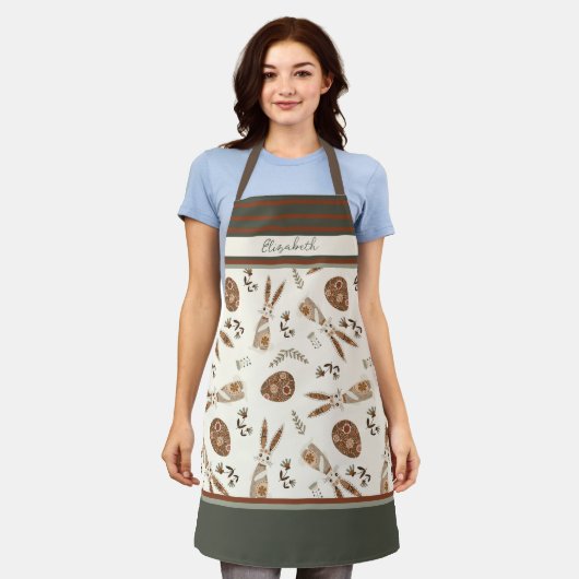 Niedlich Happy Oaster Bunny Pattern Individuelle N Schürze (Getragen)