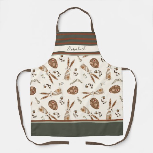Niedlich Happy Oaster Bunny Pattern Individuelle N Schürze (Vorderseite)