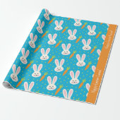 Niedlich Happy Oaster Bunny Pattern mit Kid Name Geschenkpapier (Ungerollt)