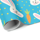 Niedlich Happy Oaster Bunny Pattern mit Kid Name Geschenkpapier (Rolleneckpunkt)