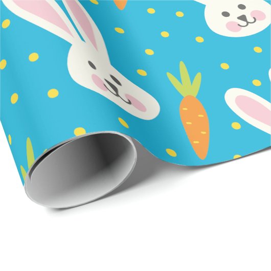 Niedlich Happy Oaster Bunny Pattern mit Kid Name Geschenkpapier (Rolleneckpunkt)