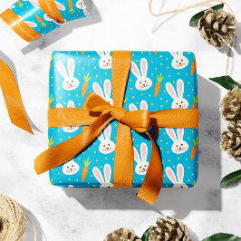 Niedlich Happy Oaster Bunny Pattern mit Kid Name Geschenkpapier