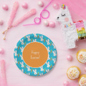Niedlich Happy Oaster Bunny Pattern mit Text-Party Pappteller (Party)