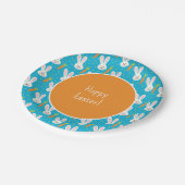 Niedlich Happy Oaster Bunny Pattern mit Text-Party Pappteller (Schrägansicht)