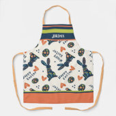 Niedlich Happy Oaster Bunny Pattern Navy Custom Fo Schürze (Vorderseite)
