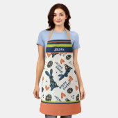 Niedlich Happy Oaster Bunny Pattern Navy Custom Fo Schürze (Getragen)