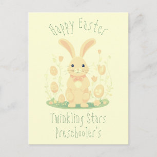 Niedlich Happy Oaster Bunny Rabbit Preschool Gelb Postkarte