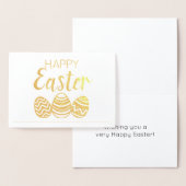 Niedlich Happy Oaster Eggs Einfach Weißes Gold Folienkarte (Anzeige)