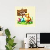 Niedlich Happy Oaster Hahn Poster (Heimbüro)
